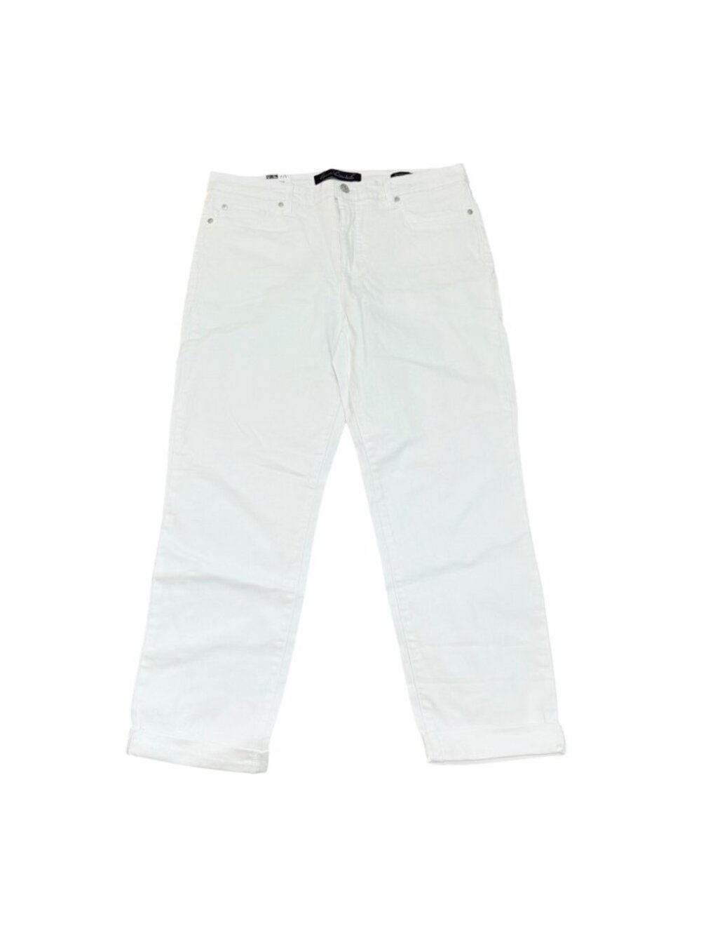 Gloria Vanderbilt Jeans Womens Size 10 White Cuffed Boyfriend Denim Mid Rise